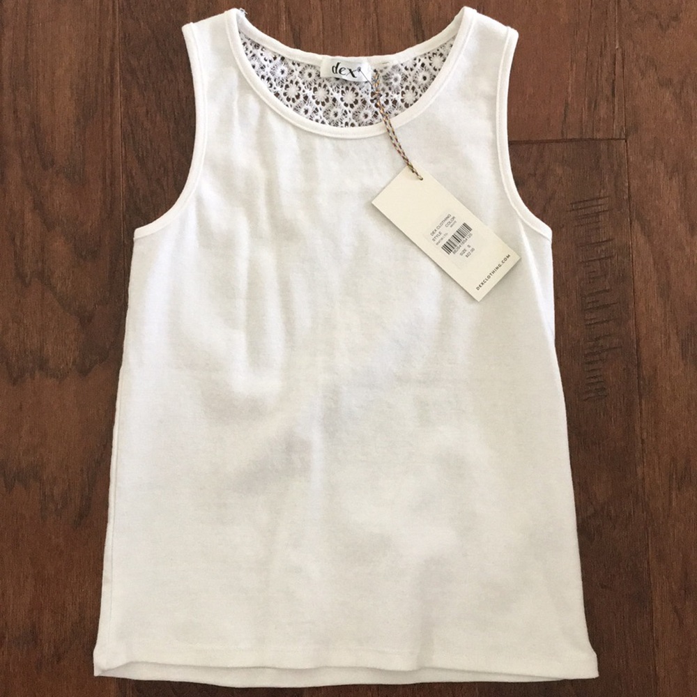 NWT girls white tank size small